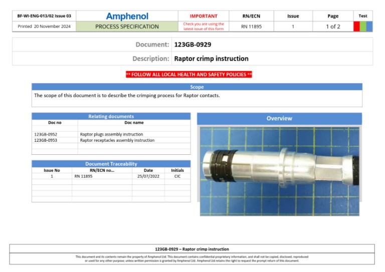 Raptor | Crimpanleitung