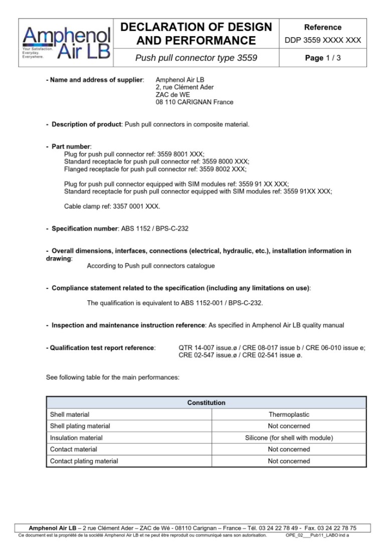 ABS 1152 / 3559 | DDP V 10/08/19 