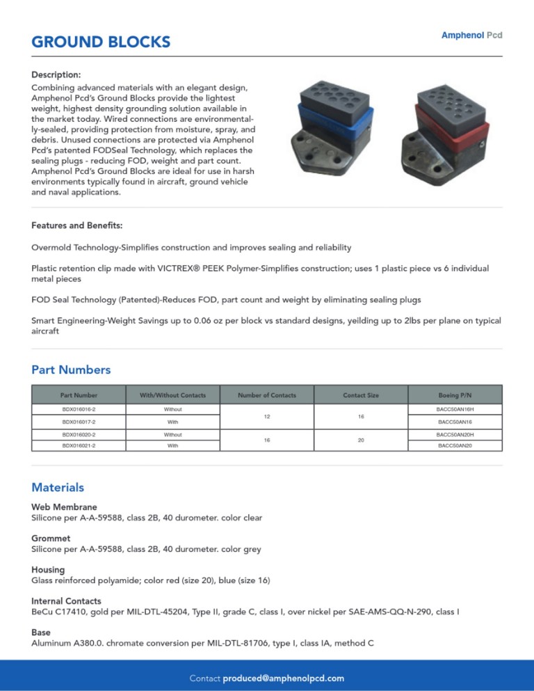 BDX / BACC50 Ground blocks | Flyer 