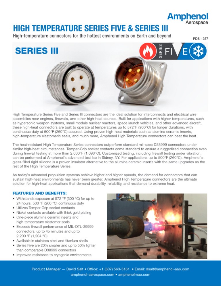 Series Five high temperature | Katalog