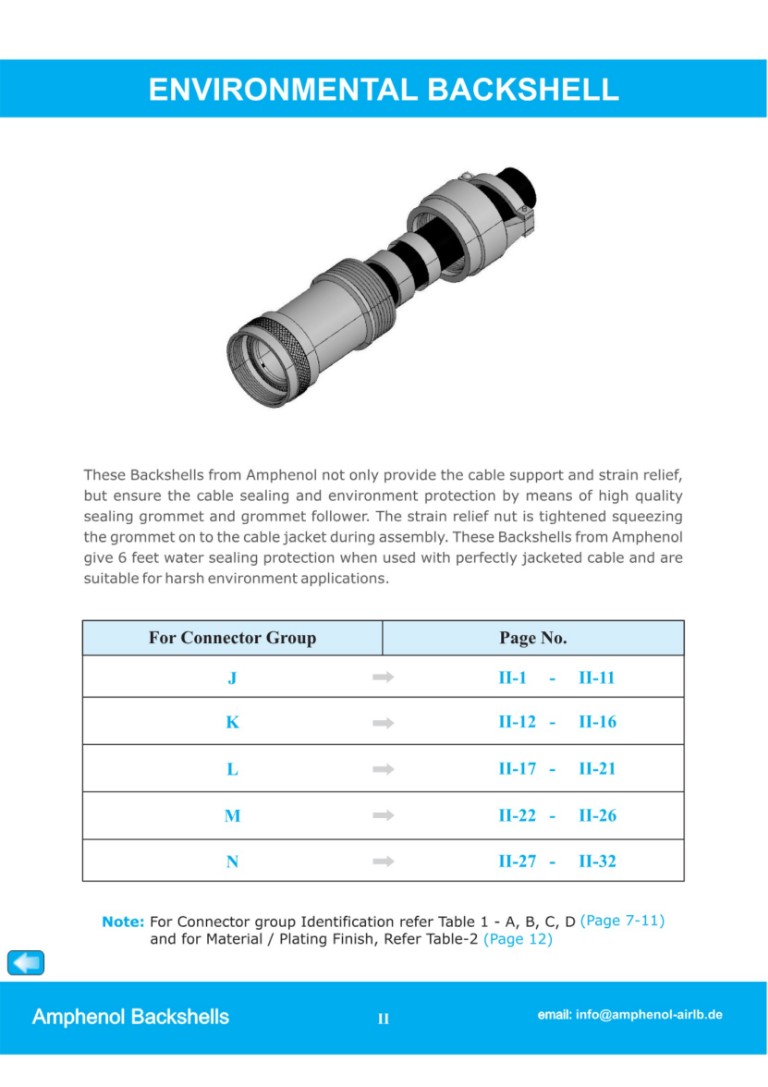 M85049 environmental backshell | Katalogausschnitt V08/21