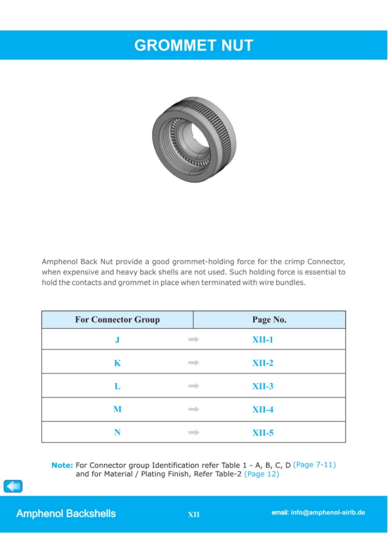 M85049 grommet nut | Katalogausschnitt V08/21