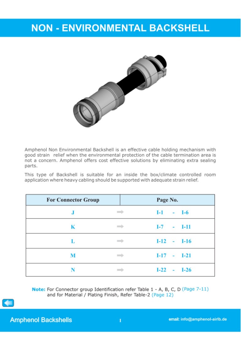 M85049 non environmental backshell | Katalogausschnitt V08/21
