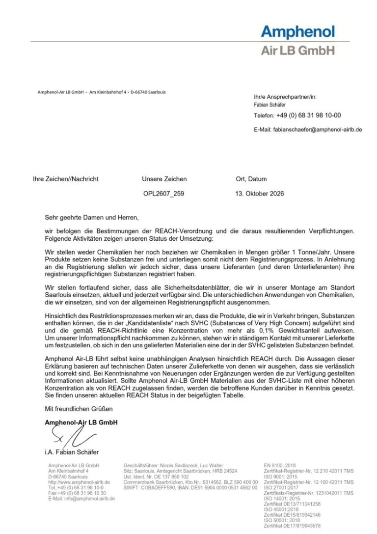 VG96940-6 / REACH Erklärung 2026