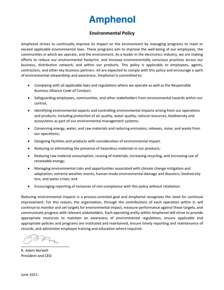 Environment | Policy V06/21