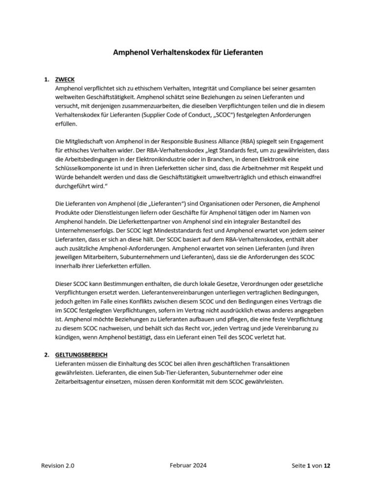 Supplier code of conduct V02/24